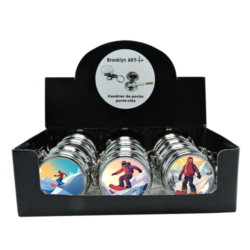 Cendrier de poche porte-cles métal décors Ski Montagne 12/240