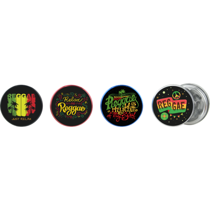 Mini broyeur tabac alu Ø 30 mm 2 parts décors Rasta