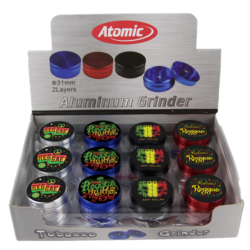 Mini broyeur tabac alu Ø 30 mm 2 parts décors Rasta
