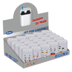 Briquet Atomic Jet Pod jet flamme blanc décors Mood