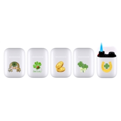 Briquet Atomic Jet Pod jet flamme blanc décors Chance