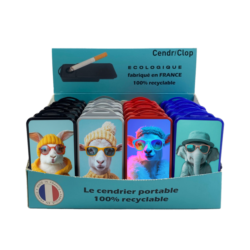 24 CendriClop le cendrier portable 100% recyclable décors Animaux fas
