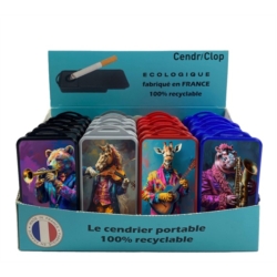 24 CendriClop le cendrier portable 100% recyclable décors Animaux mus