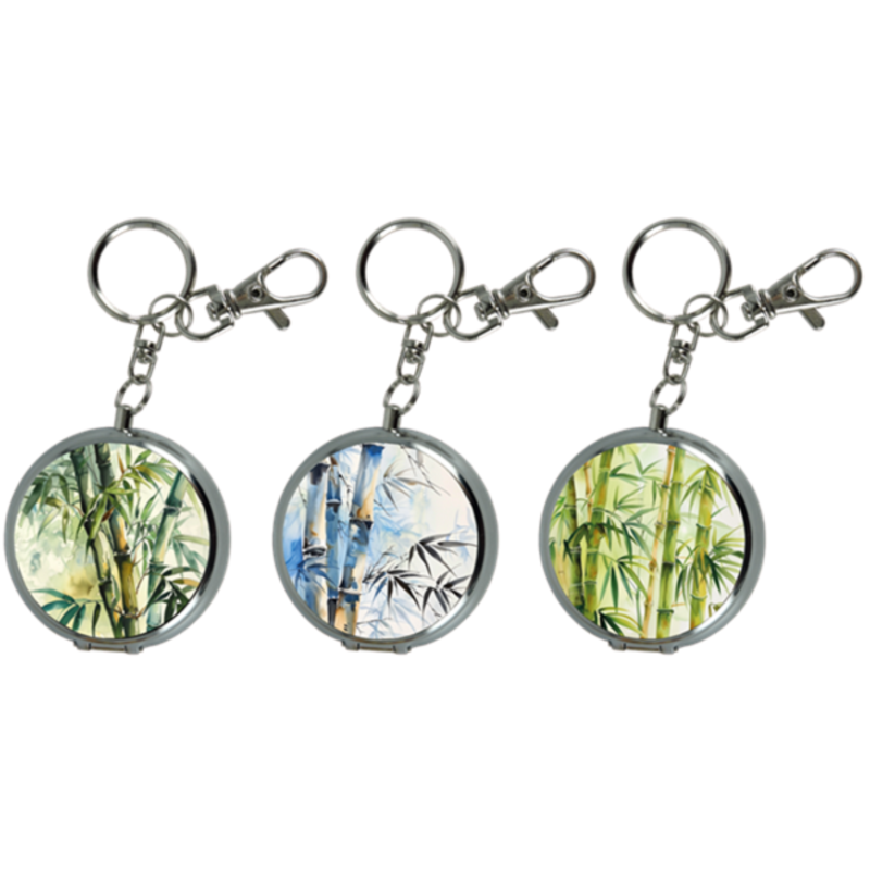 Cendrier de poche porte clés métal décor Bambous 12/240