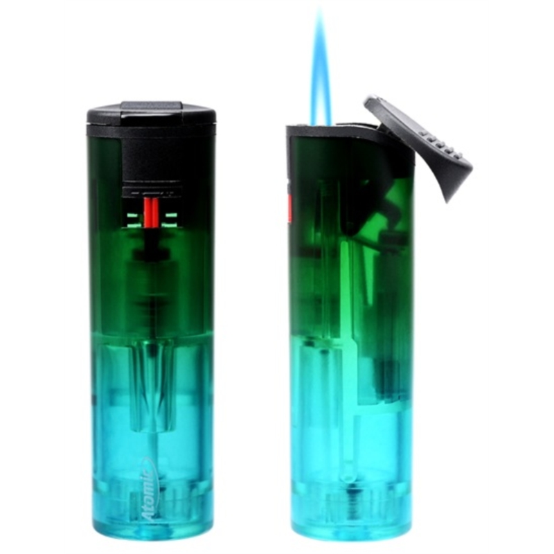 Briquet Atomic Round jet flamme rubber 2 tons transp. Ø2.4 cm 25/500