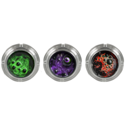 Cendrier en verre transparent diam 10.5 décors Marmitte blob /6