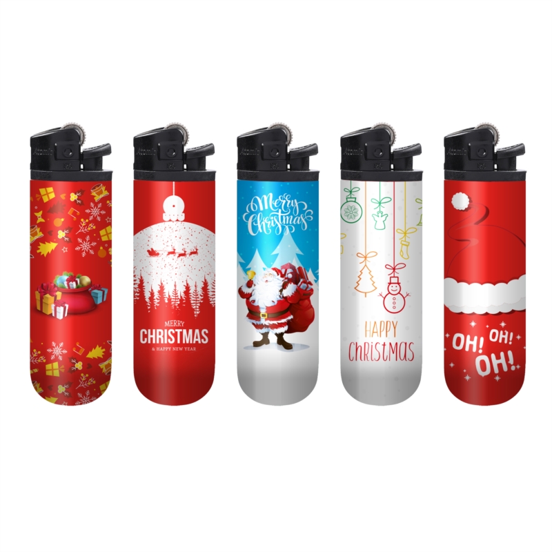 Briquet pierre FLS jetable décors Noël 3 assortis 25/1000