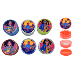 Broyeur à tabac plastique 50mm 4 parts décors Music psychedelic12/240