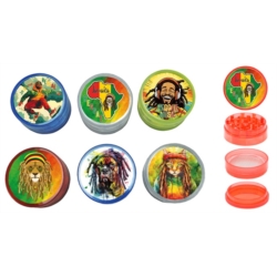 Broyeur à tabac plastique 50mm 4 parts décors Rasta II 12/240