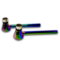 Pipe à tabac en verre 13 cm 4 Rainbow top chromé 24/288