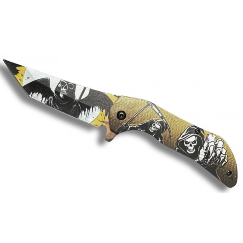 Couteau Reaper jaune ouverture assistée