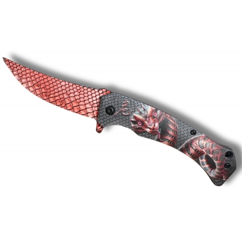 Couteau Cobra rouge ouverture assistée