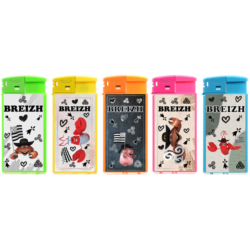 Briquet Atomic large plastique néon décors Breizh 25/500