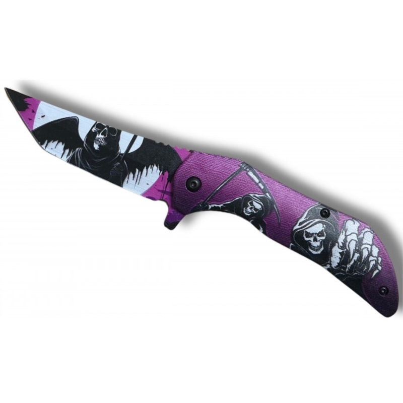 Couteau Reaper violet ouverture assistée