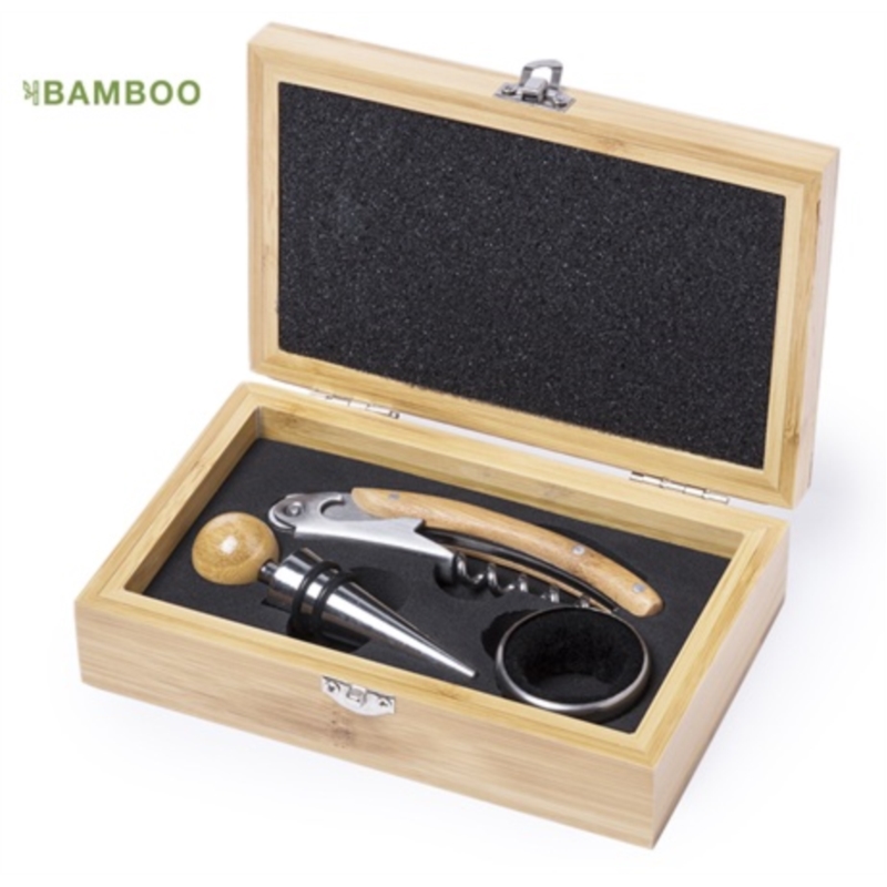 Set ensemble à vin dans un coffret en bambou 3 accessoires 1/20