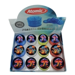 Broyeur à tabac plastique 50mm 4 parts décors Champignon II 12/240