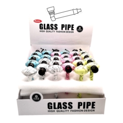 Pipe à tabac en verre 14 cm 4 décors Maths 24/240
