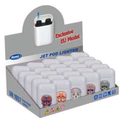 Briquet Atomic Jet Pod jet flamme blanc décors Catrina
