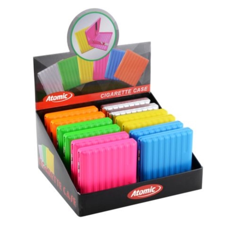 ETUI 20 CIGARETTES METAL FORME VALISE COLORIS NEONS ASSORTIS 12/240