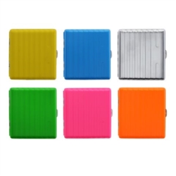 ETUI 20 CIGARETTES METAL FORME VALISE COLORIS NEONS ASSORTIS 12/240