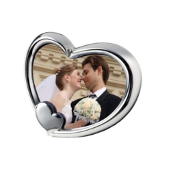 Cadre photo forme de Coeur chromé 130x155 mm