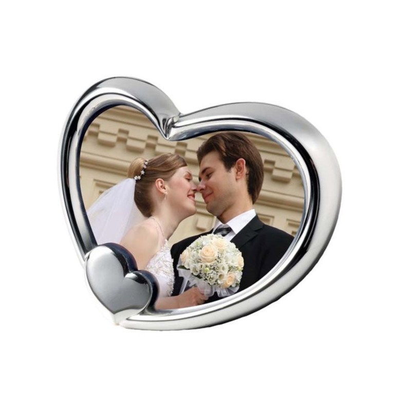 Cadre photo forme de Coeur chromé 130x155 mm
