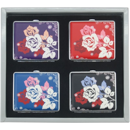 ETUIS 18 CIGARETTES CONEY METAL ROSE TATOO 4/160*