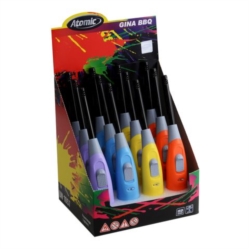 BRIQUET ATOMIC ALLUME TOUT A GAZ PIEZO GINA COLORIS ASSORTIS 12/144