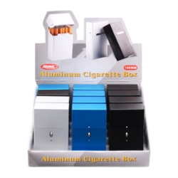 ETUI PAQUET CIGARETTES ALU PUSH OPEN 100 MM 6 COLORIS 12/240