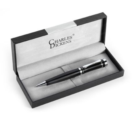 STYLO BILLE TWIST MINE NOIRE DANS BOITE CADEAU CHARLES DICKENS 