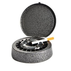 CENDRIER ROND GRIS CRAQUELE SMOKE FREE 6/60