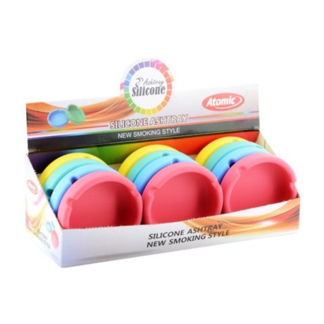 CENDRIER ROND SILICONE 4 COLORIS ASSORTIS 12/240