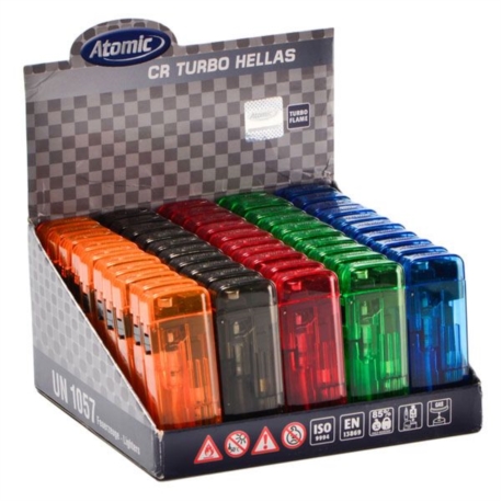 BRIQUET ATOMIC TURBO HELLAS TRANSPARENTS ASSORTIS 50/1000