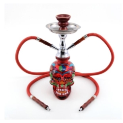 NARGUILE 25 CM 2 TUBES LA CATRINA ROUGE 1/12