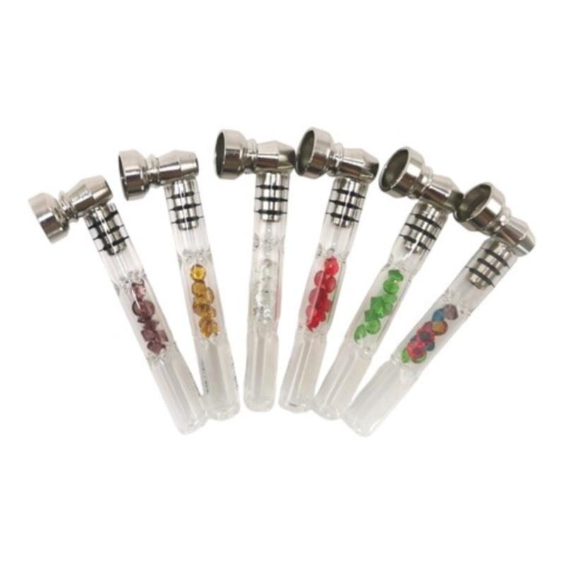 Pipe à tabac en verre 9.5 cm Diamond assortis 24/288