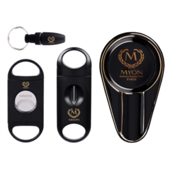 Set Myon 4 pcs cendrier céramique Ø7.5 cm + accessoires cigare 1/20