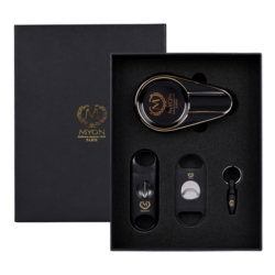 Set Myon 4 pcs cendrier céramique Ø7.5 cm + accessoires cigare 1/20