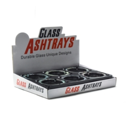 Cendrier en verre La Catrina Ø 8.5 cm phosphorescent 6/72