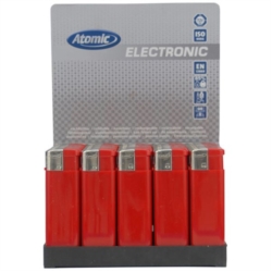 BRIQUET ATOMIC FLAT ELECTRONIQUE RECHARGEABLE OPAQUE ROUGE 50/1000