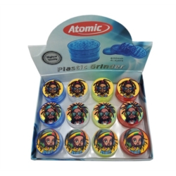 Broyeur à tabac plastique 50mm 4 parts décors Rasta Music II 12/240