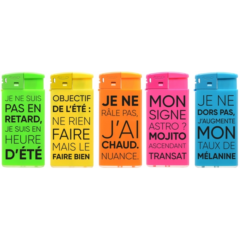Briquet Atomic Large élect plastique néons Expressions I 25/500