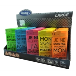 Briquet Atomic Large élect plastique néons Expressions I 25/500