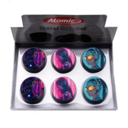 Broyeur à tabac en métal noir 50mm 3 parts décors Futuristes 6/120