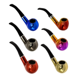 Pipe à tabac métallisé forme pipe dans coffret 6/120