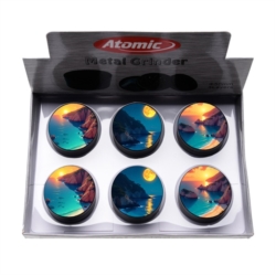 Broyeur à tabac en métal noir 50mm 3 parts décors Sunset plage 6/120