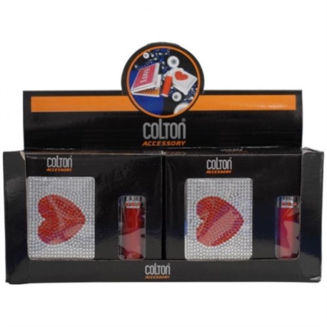 BRIQUET + ETUI CIGARETTES HEART SWAROVSKIS COLTON 12/120*