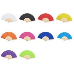 Eventail bambou et tissu polyester 190 T 38x21cm 