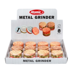 Broyeur tabac métal Ø50mm 4 parts Hamburger 3D 12/120