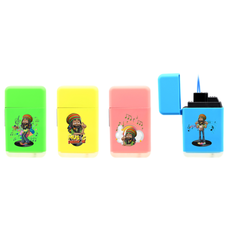 Briquet Atomic jet flamme new Scuba néon Rasta 20/400