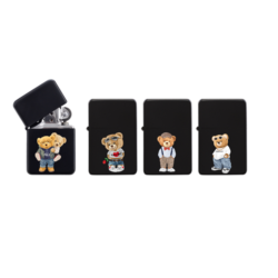 Briquet Atomic essence noir mat décors Oursons